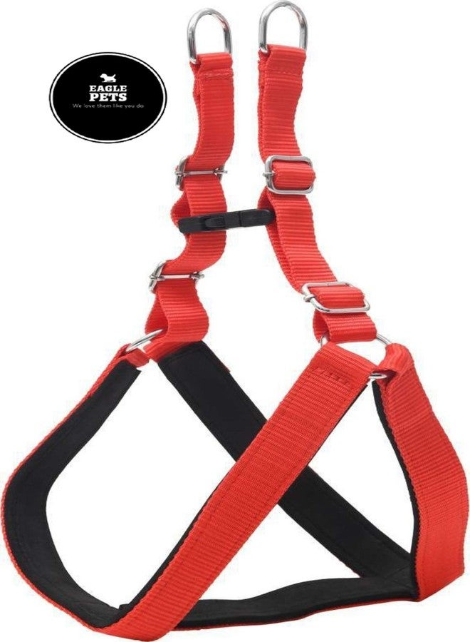 Eagle Pets Nylon Padded Eagle Pets Adjustable Dog Harness & Leash 1 Inch for Medium Size Pet (Chest Size : 24-29 Red & Black) (Red & Black, Large) - Image 3